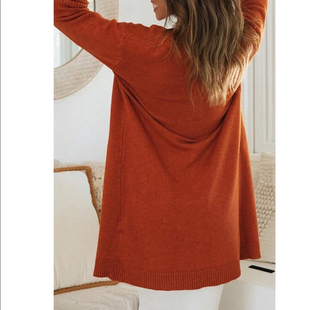 Open Front Draped Lightweight Knitted Cardigan - Picture 3 of 7